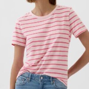 Organic Cotton Vintage T-Shirt (Pink & White Stripe)